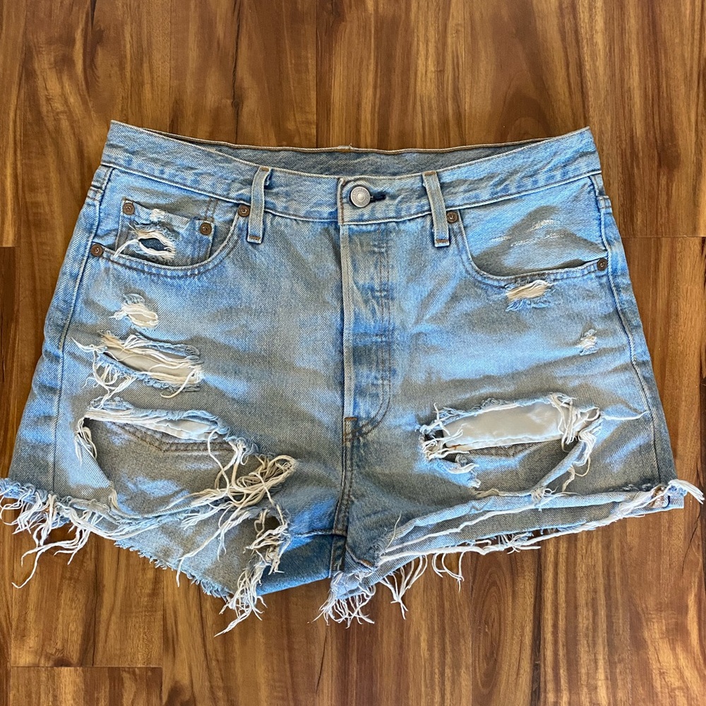 Vintage distressed Levi jean shorts